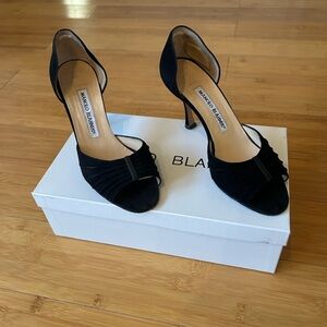 Manolo Blahnik Elegant Black Open-Toe Heels